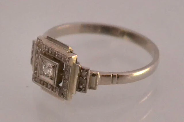 Bague Ancienne Art Déco Diamants - Image 2