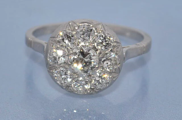Bague ancienne diamants et platine
