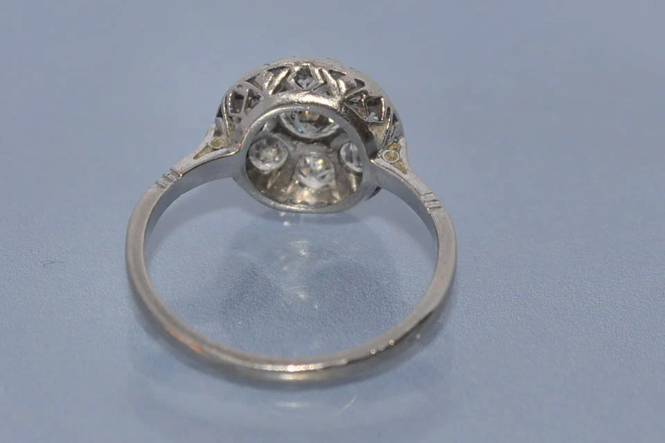 Bague ancienne diamants et platine - Image 4