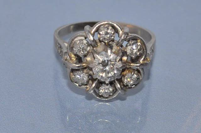 Bague ancienne diamants marguerite - Image 3