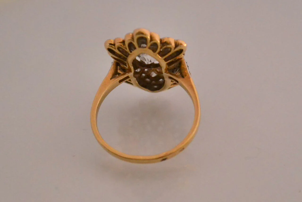 Bague Ancienne Diamants Or et Platine - Image 3