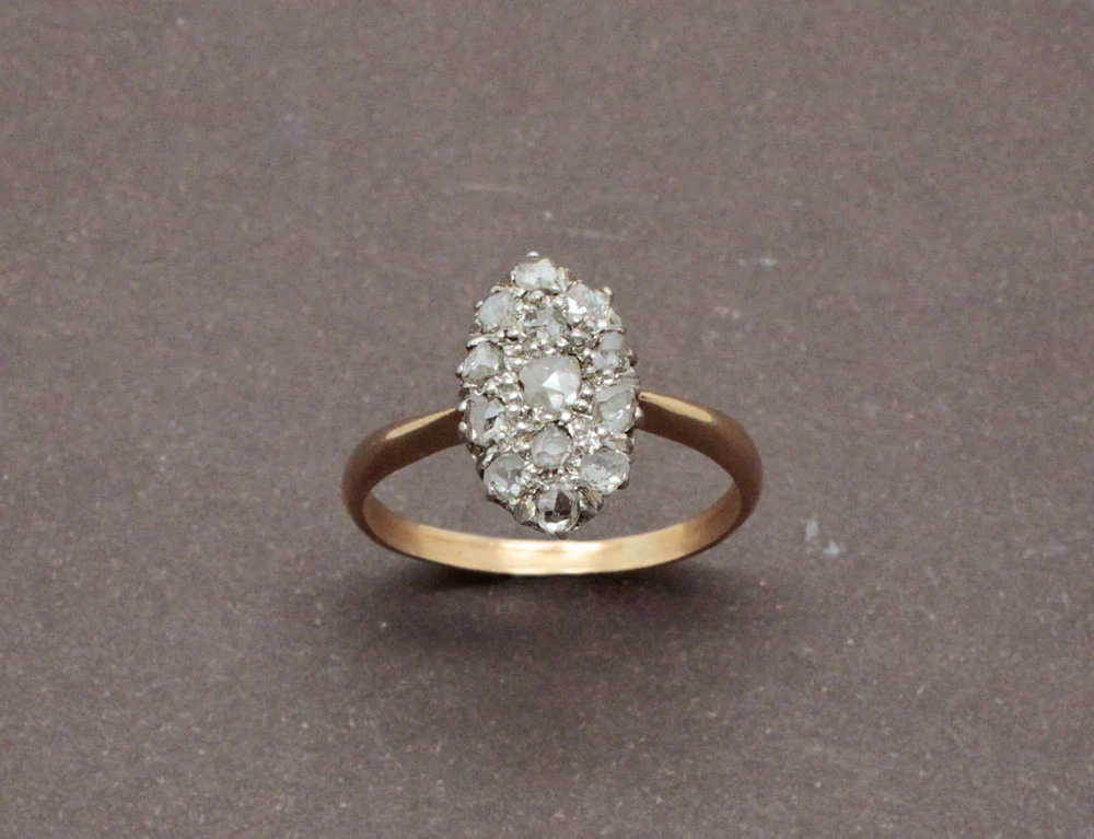 Bague Ancienne Marquise Diamants - Image 2