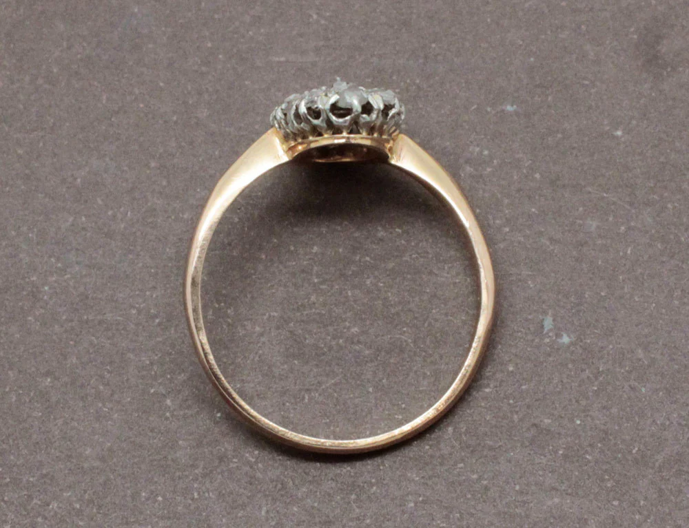 Bague Ancienne Marquise Diamants - Image 4