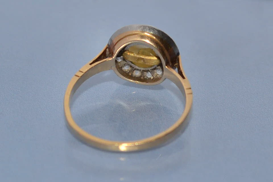 Bague ancienne perle fine et diamants - Image 4