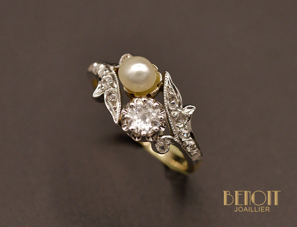 Toi et Moi Diamant et Perle Fine - Image 3