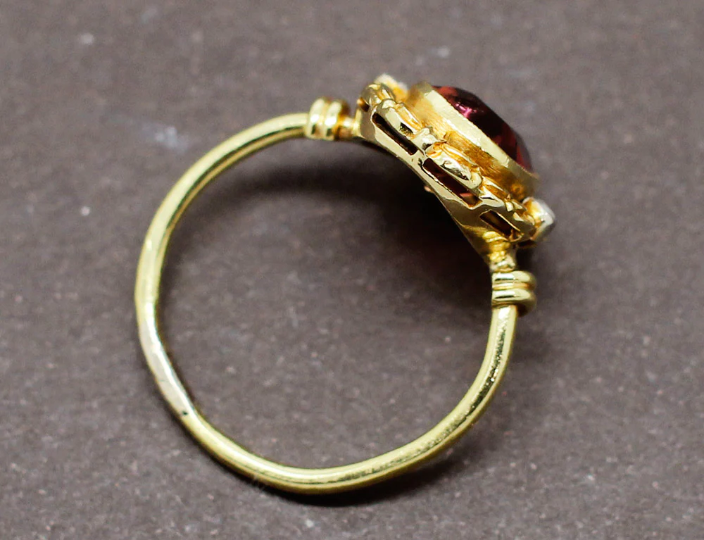 Bague Ancienne Tourmaline Diamants - Image 5