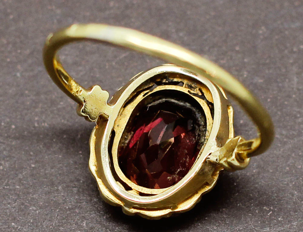 Bague Ancienne Tourmaline Diamants - Image 6