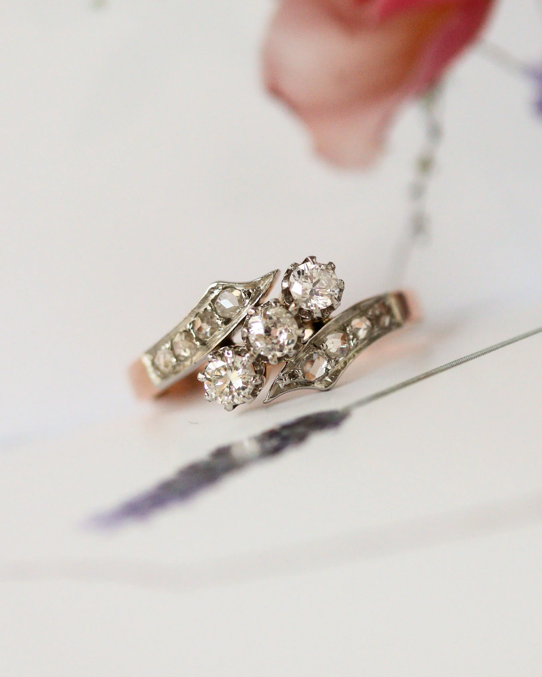 Bague Ancienne Trio de diamants