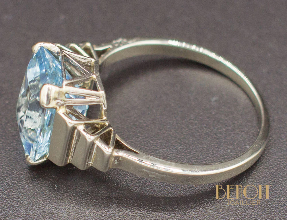 Bague Art Déco Aigue Marine - Image 5
