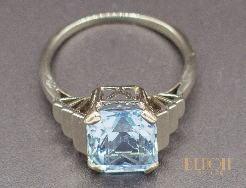 Bague Art Déco Aigue Marine - Image 6