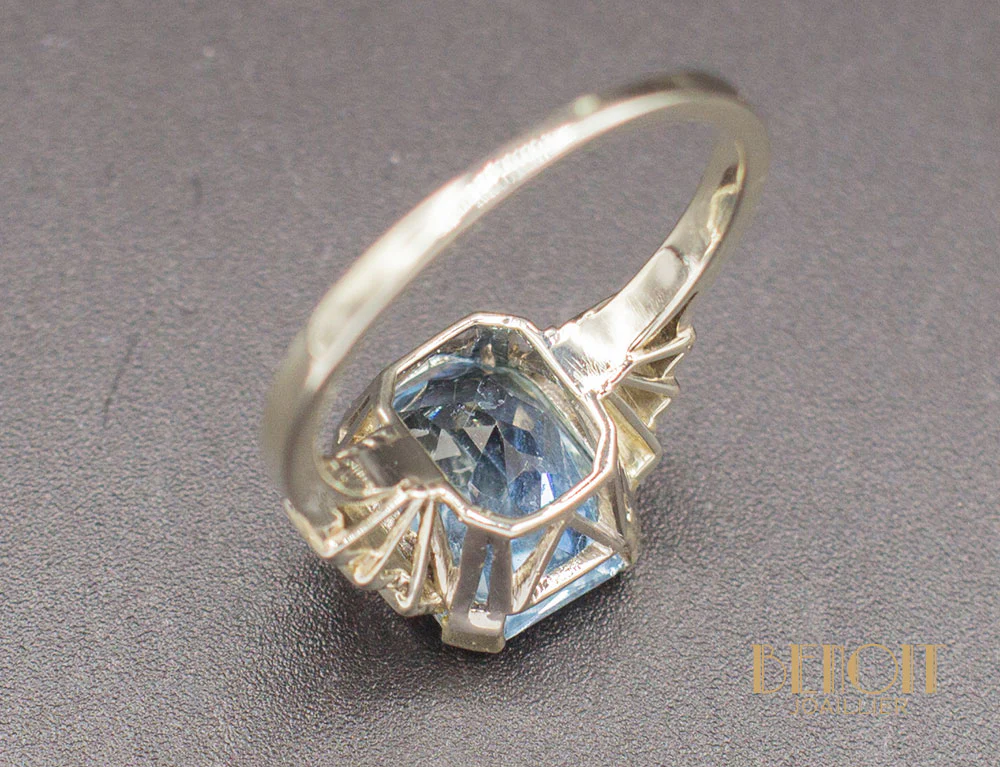 Bague Art Déco Aigue Marine - Image 7