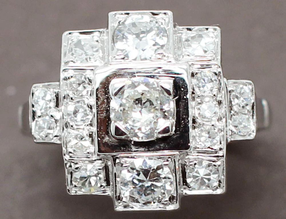 Bague Art Déco Diamants - Image 3