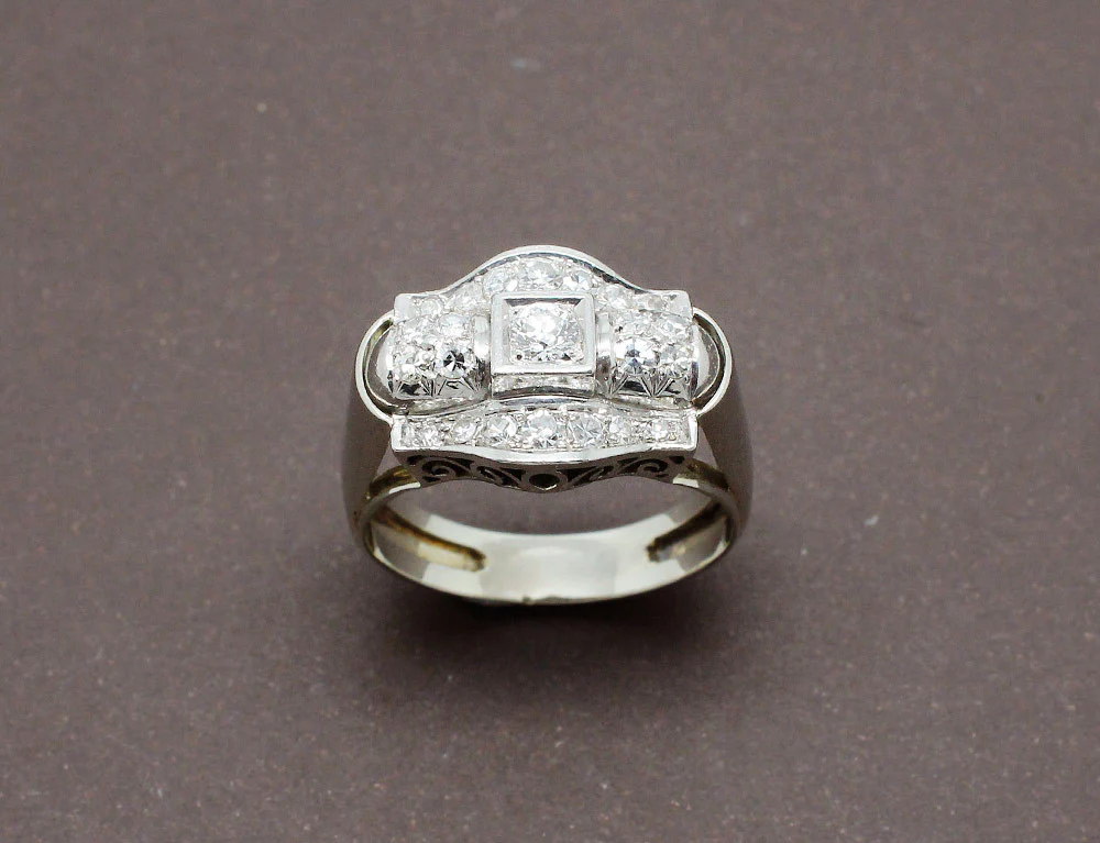 Bague Art Déco Diamants - Image 2
