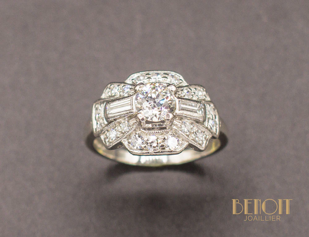 Bague Art Déco Diamants - Image 2