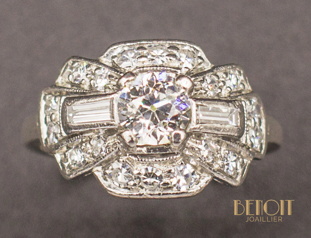 Bague Art Déco Diamants - Image 3