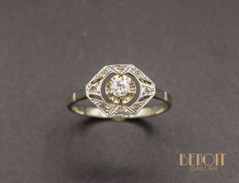 Bague Art Déco Diamants - Image 2