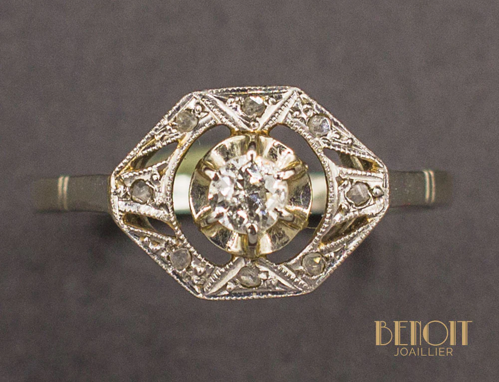 Bague Art Déco Diamants - Image 3