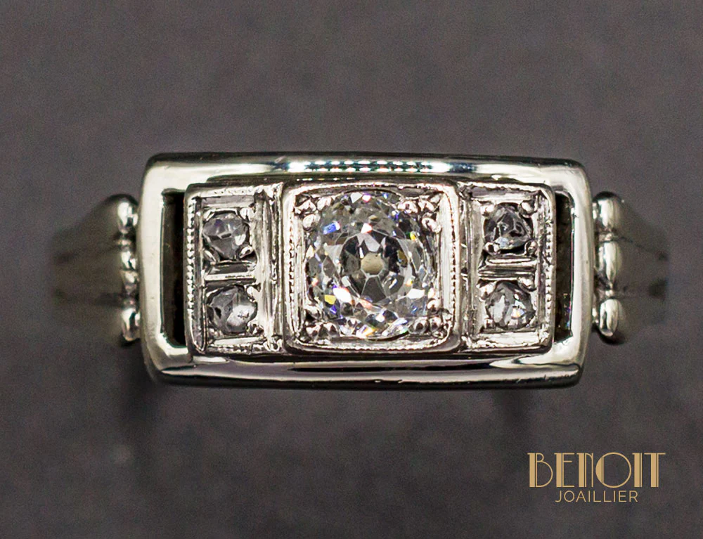 Bague Art Déco Diamants - Image 3
