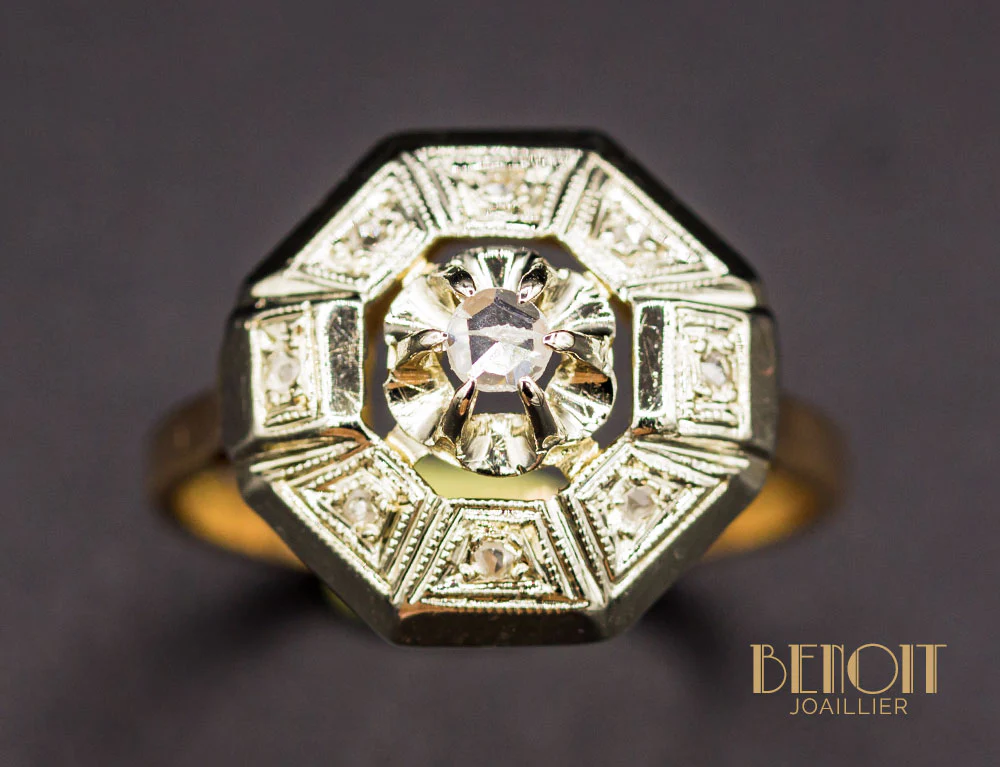 Bague Art Déco Diamants - Image 3