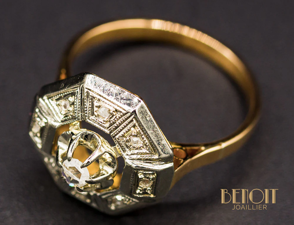 Bague Art Déco Diamants - Image 4