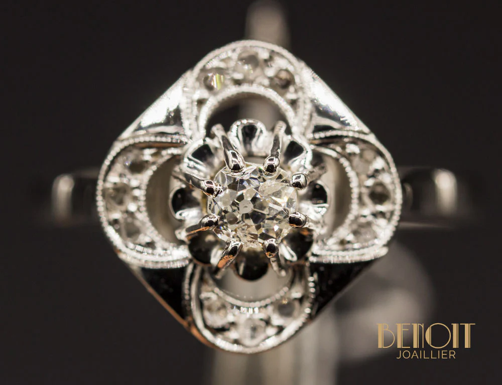 Bague Art Déco Diamants - Image 3