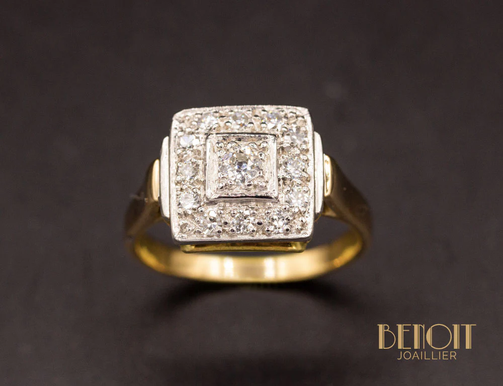 Bague Art Déco Diamants - Image 2