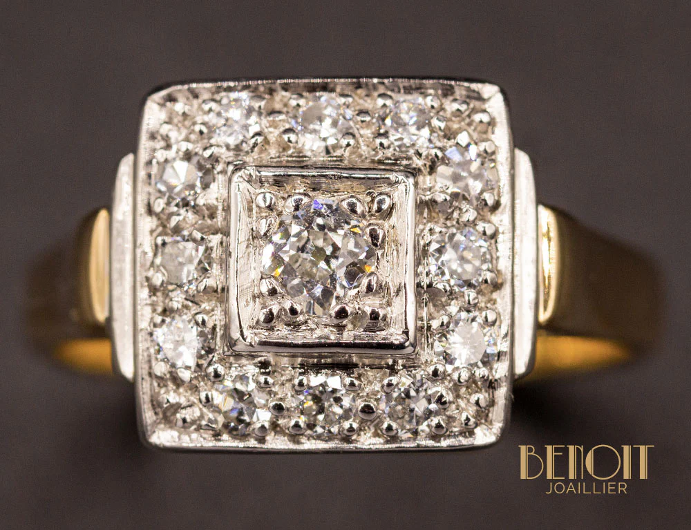Bague Art Déco Diamants - Image 3