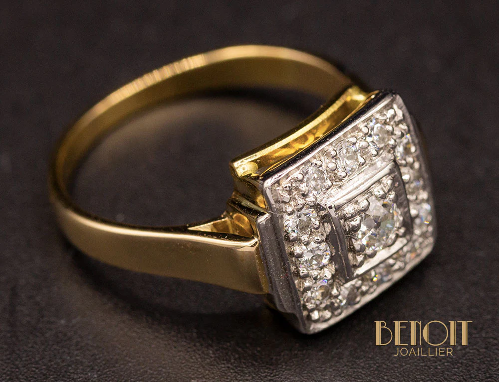 Bague Art Déco Diamants - Image 4
