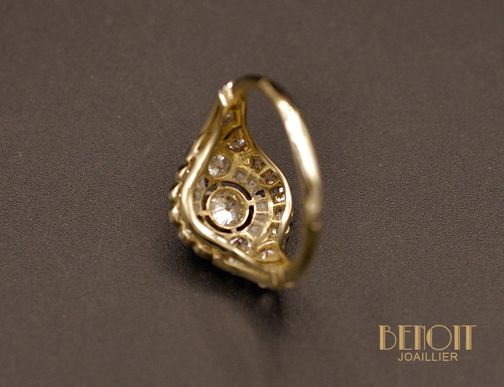 Bague Art Déco Diamants et Saphirs - Image 5