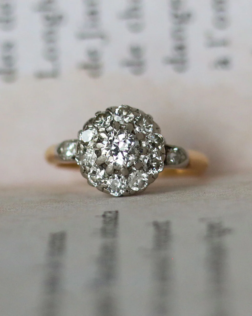 Bague Art Déco Marguerite Or Diamants