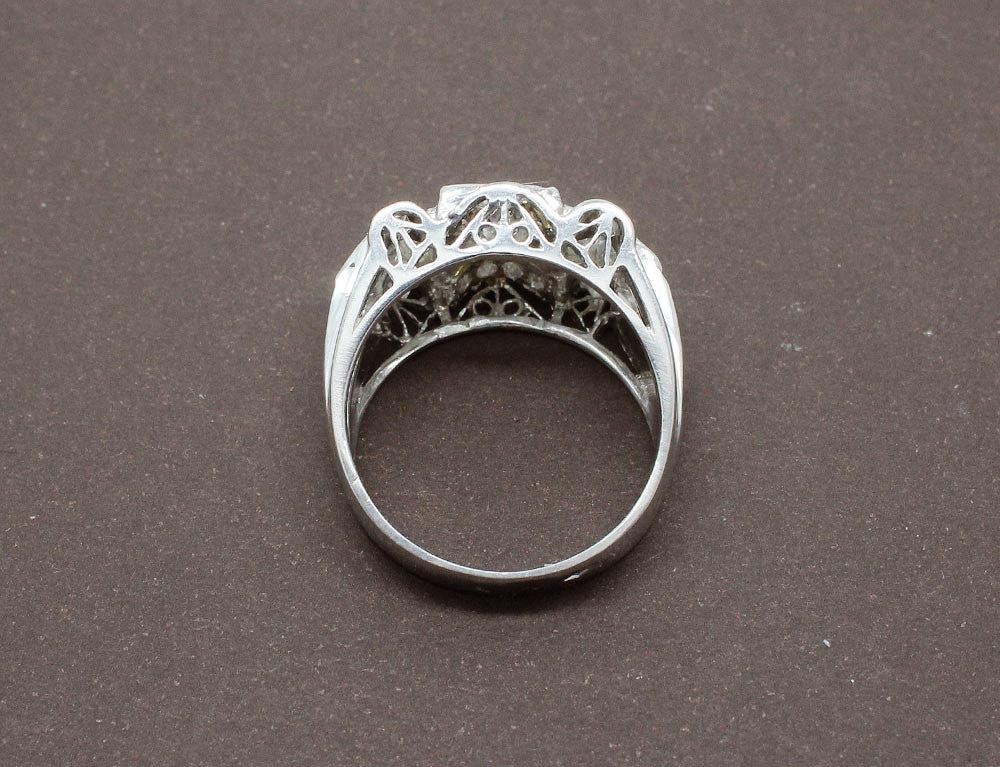 Bague Art Déco Platine Diamants - Image 4