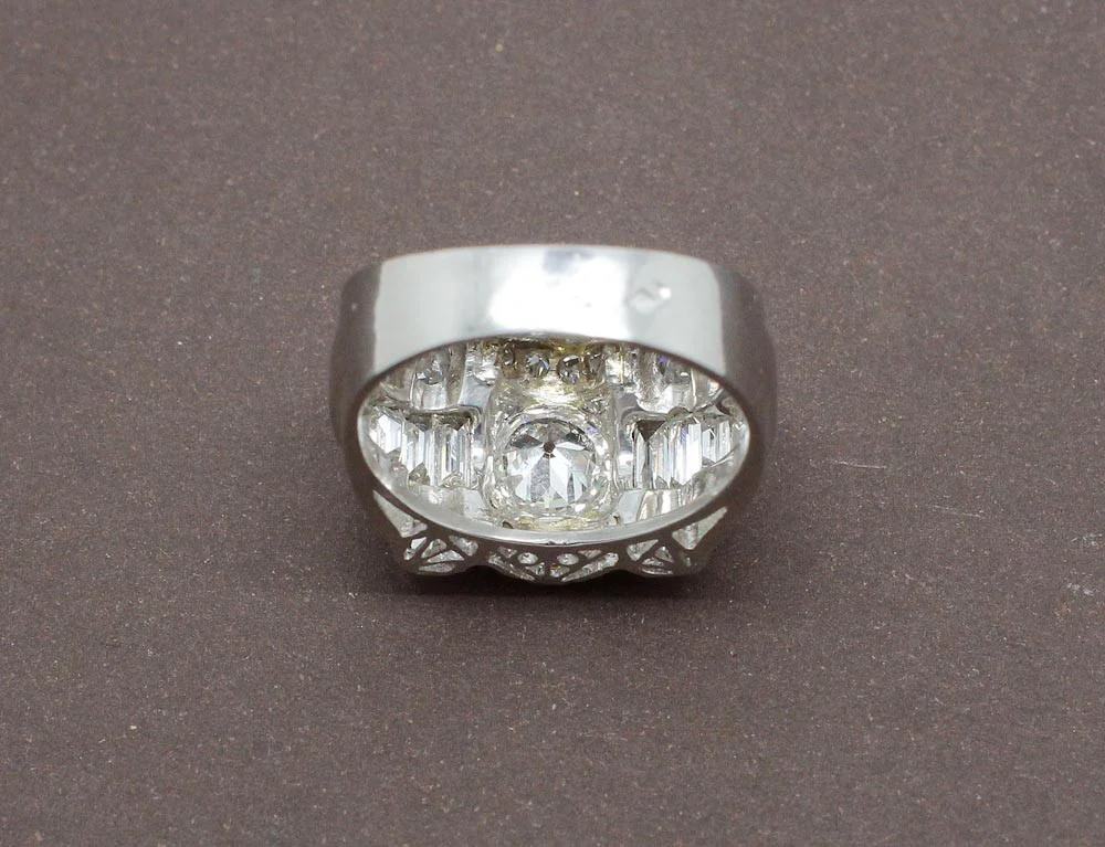 Bague Art Déco Platine Diamants - Image 5