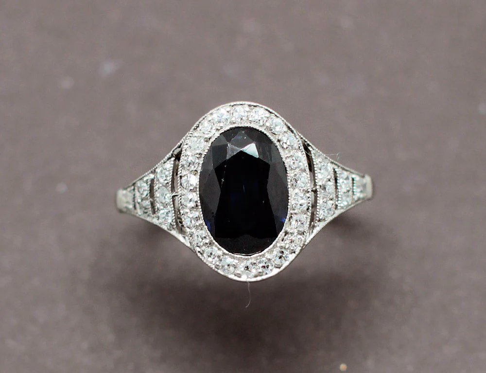 Bague Art Déco Platine Diamants - Image 3