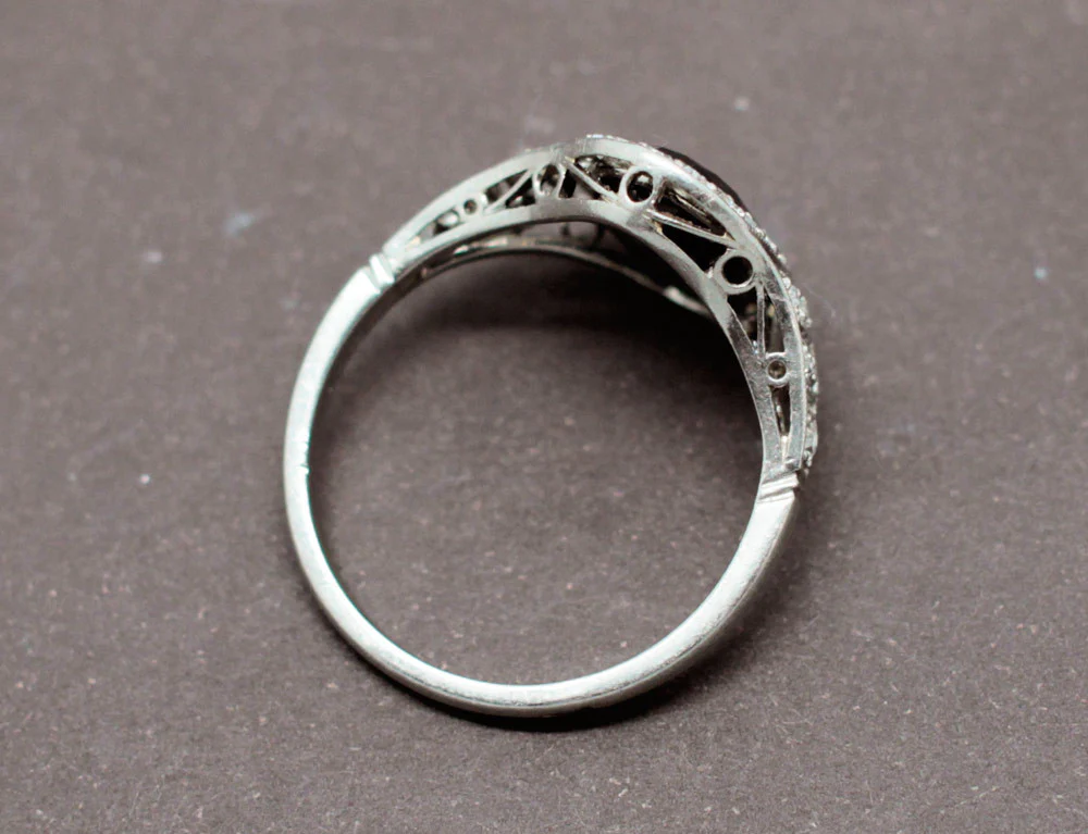 Bague Art Déco Platine Diamants - Image 4