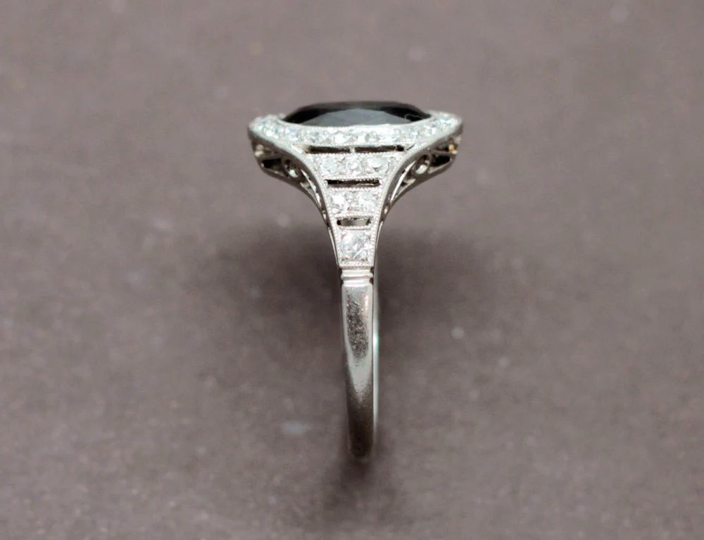 Bague Art Déco Platine Diamants - Image 5