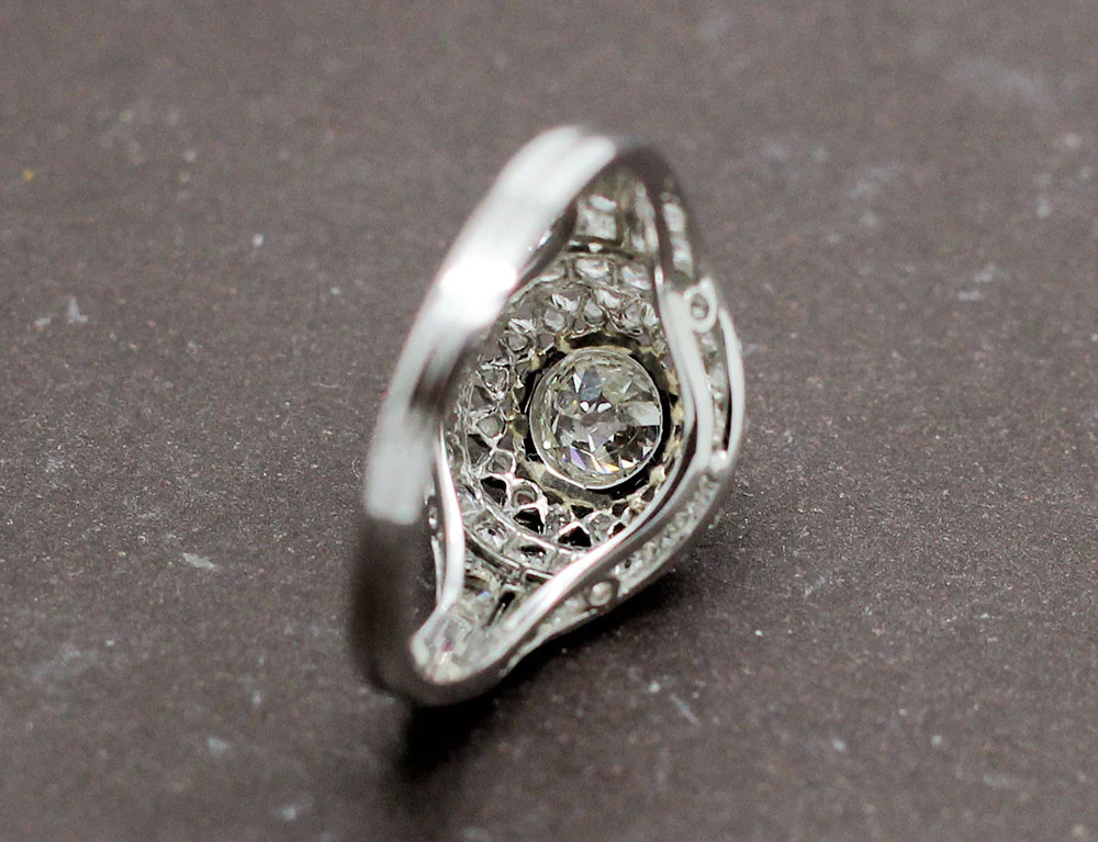 Bague Art Déco Platine Diamants - Image 6