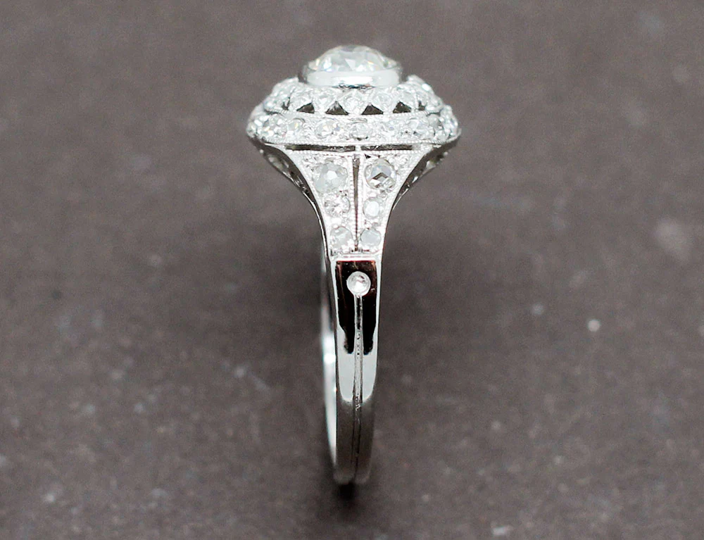 Bague Art Déco Platine Diamants - Image 7