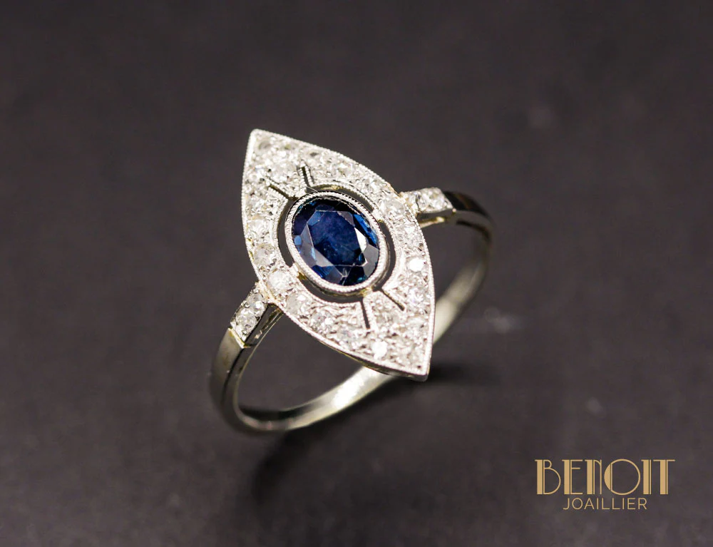 Bague Art Déco Saphir
