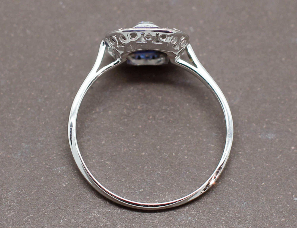 Bague Art Déco Saphirs Diamants - Image 4