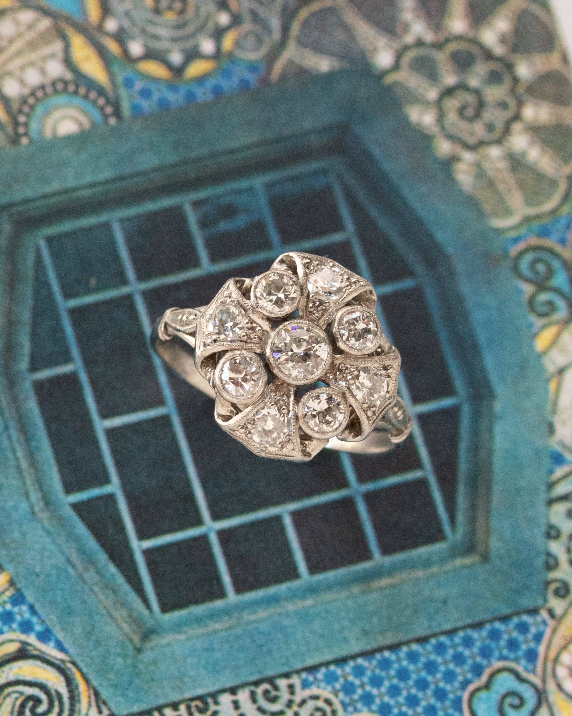 Bague Art Déco Platine Diamants