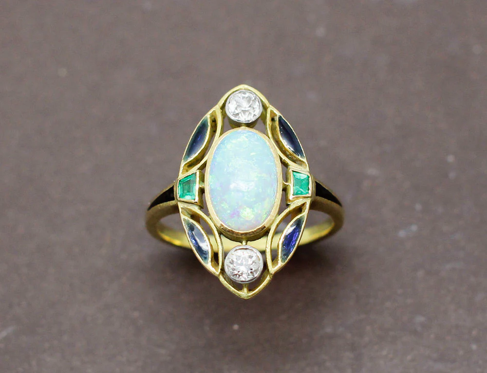 Bague Art Nouveau Opale Signée Dubret - Image 2