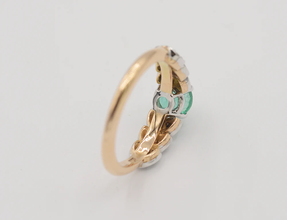 Bague Benoit Joaillier "Laurier Emeraude et Diamants" - Image 4