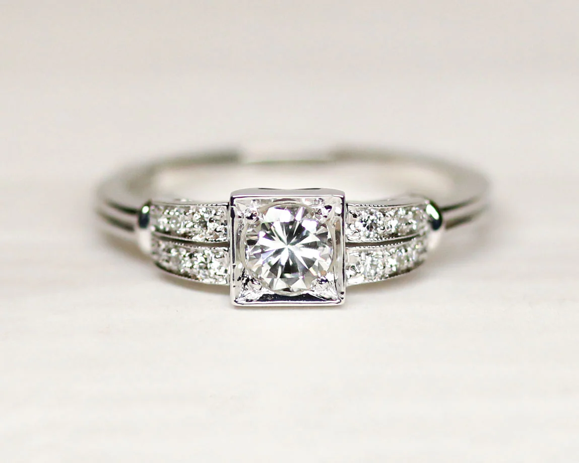 Bague Benoit Joaillier "Solitaire Godrons Diamants" - Image 6