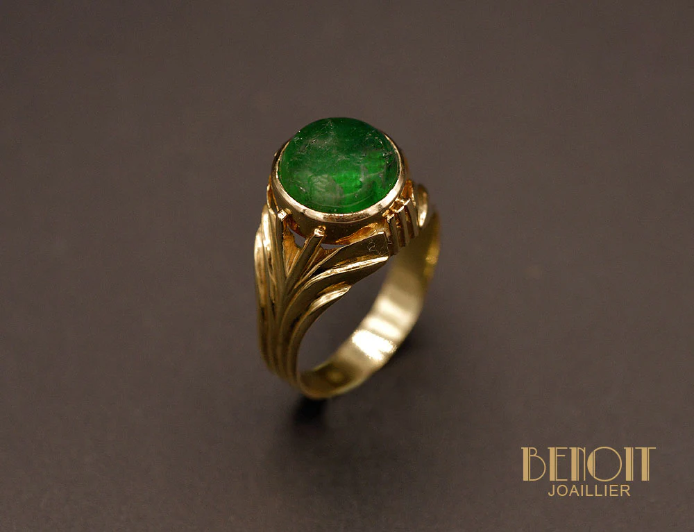 Bague Cabochon Emeraude