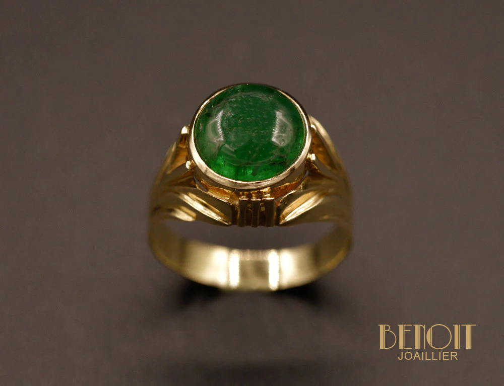 Bague Cabochon Emeraude - Image 2
