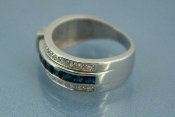 Bague Ceinture Saphir et Diamant - Image 2
