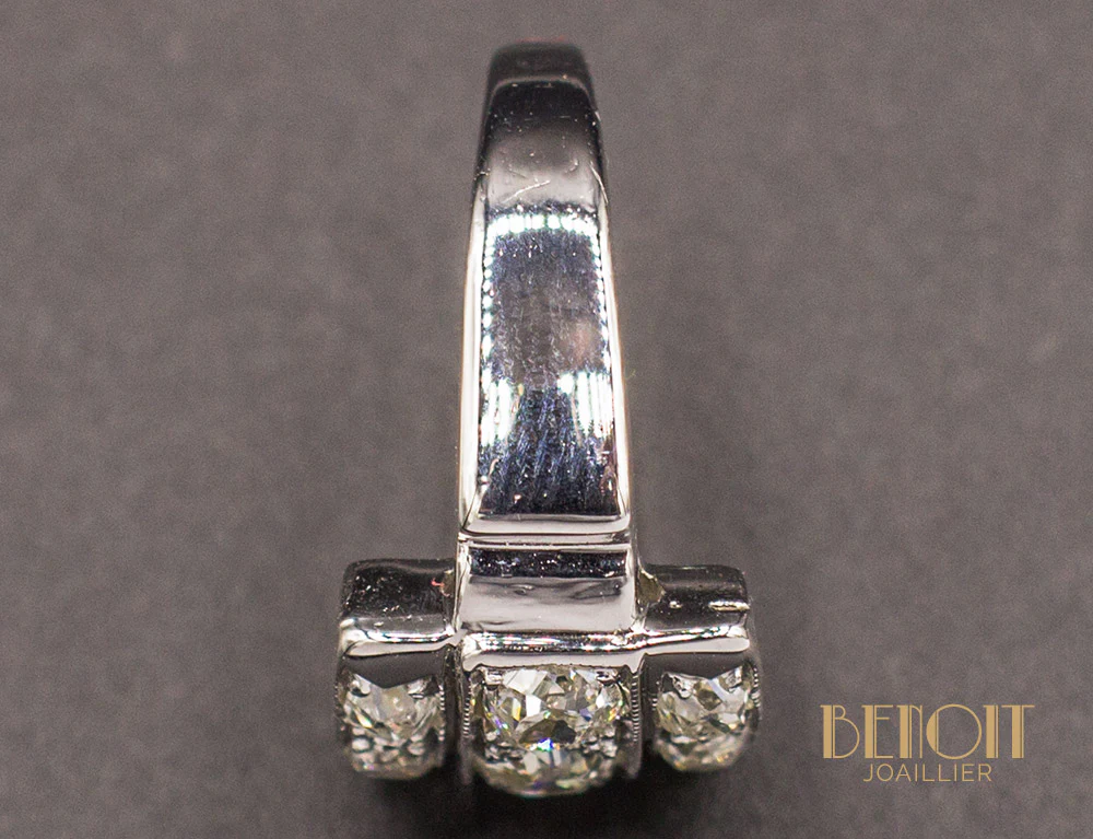 Bague Chevalière Art Déco Diamant - Image 5