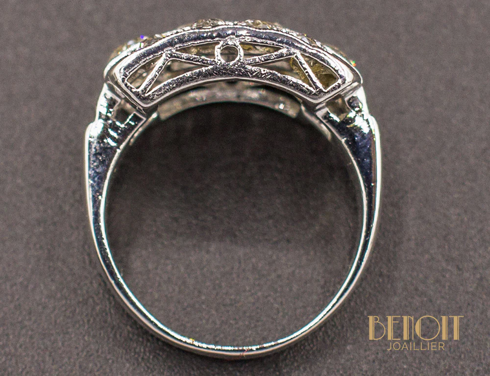 Bague Chevalière Art Déco Diamant - Image 6