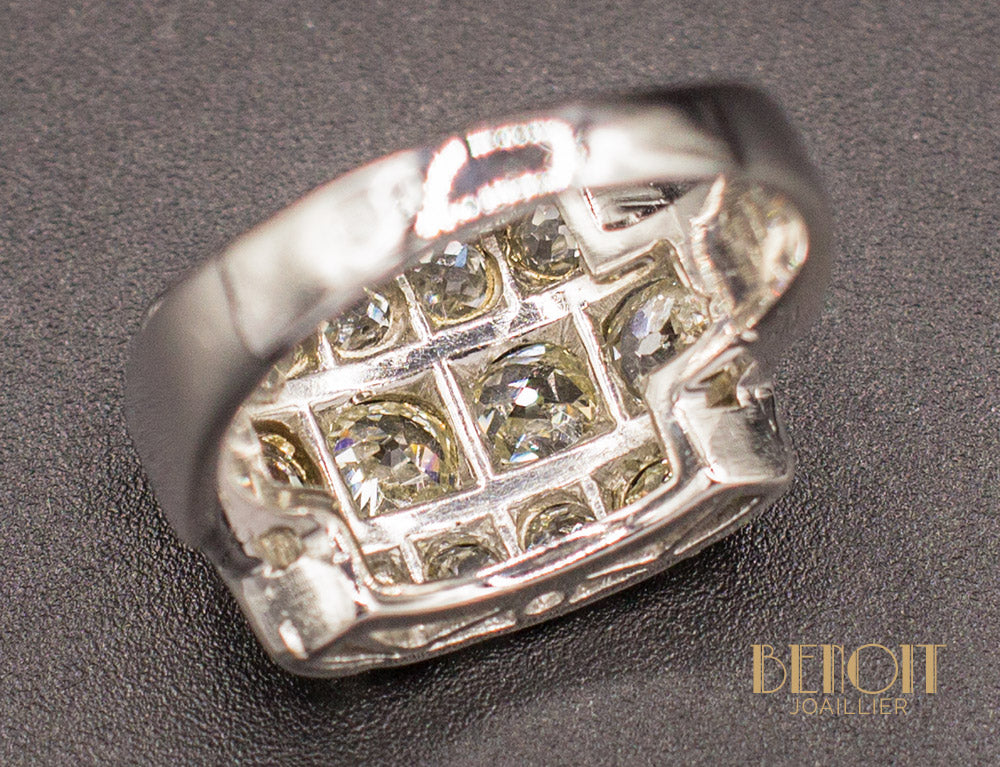 Bague Chevalière Art Déco Diamant - Image 7