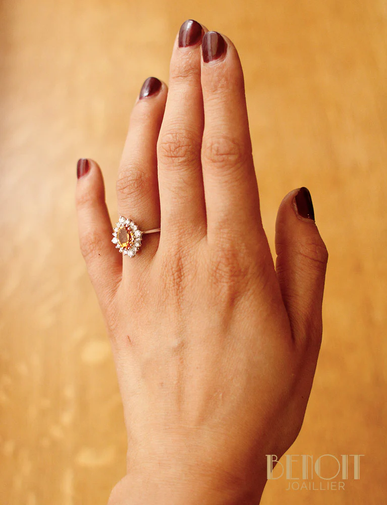 Bague Citrine Diamants - Image 7